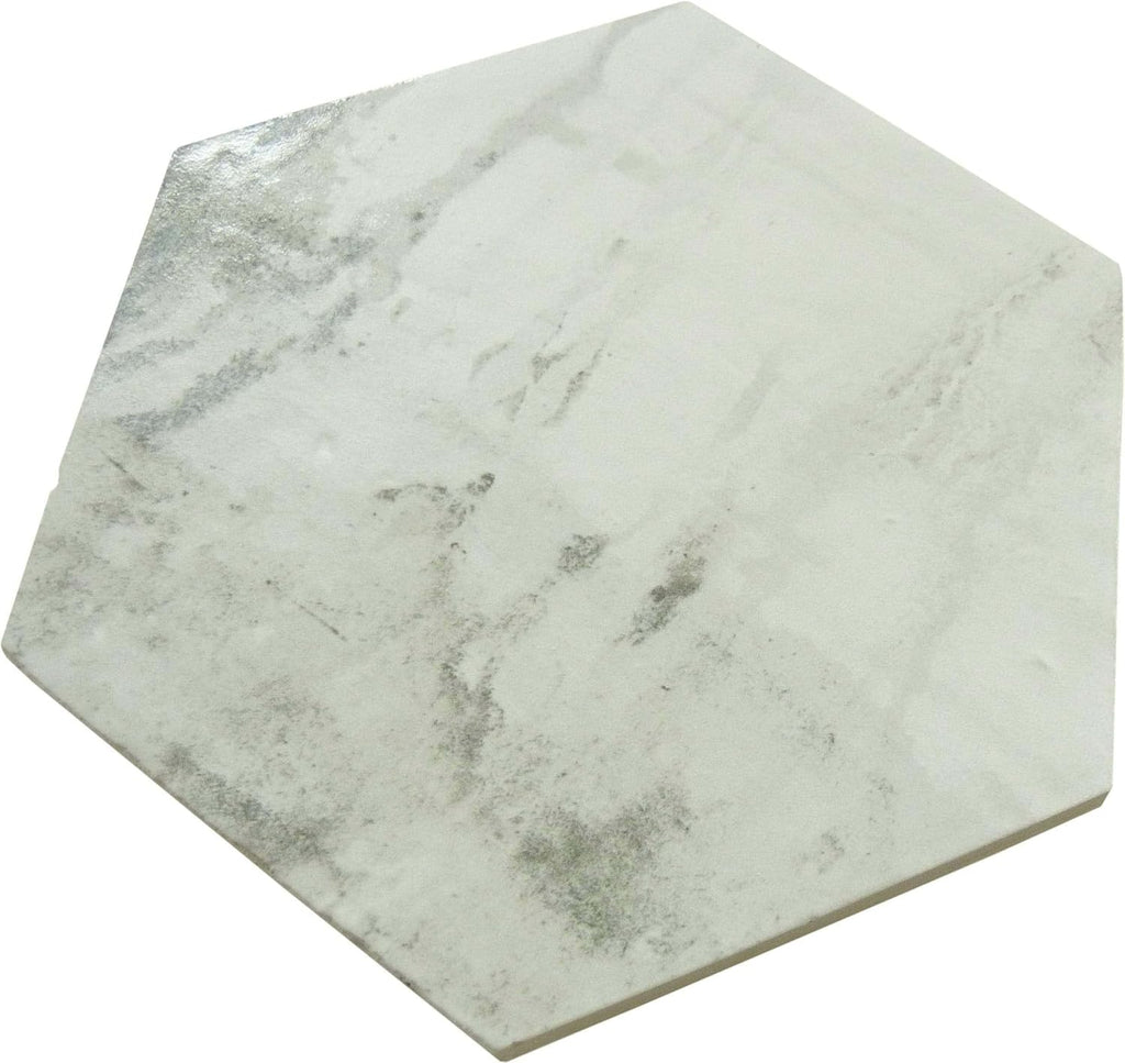 Oasis Tile Princeton Glaze Linen Fresh White Hexagon Porcelain Tile | Durable white matte hexagon porcelain for
