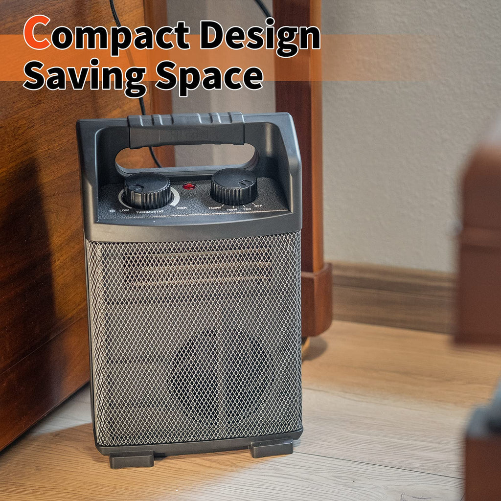1500W Electric Utility Space Heater BTU 5120 with Thermostat Control