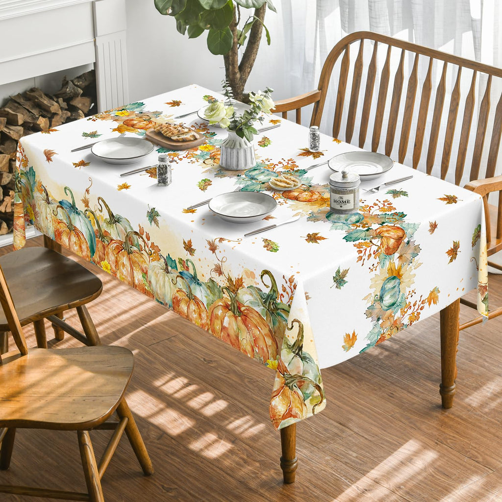Fall Tablecloth 60 x 84 Inch Rectangular Thanksgiving Leaves