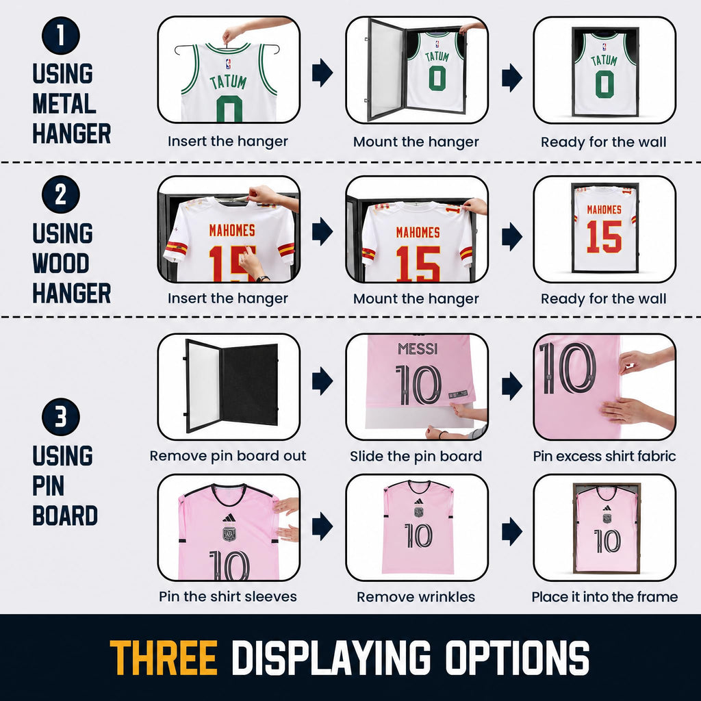 Jersey Frame Display Case, Jersey Shadow Box with 98% UV Protective Acrylic Door for Football, Basketball, Baseball