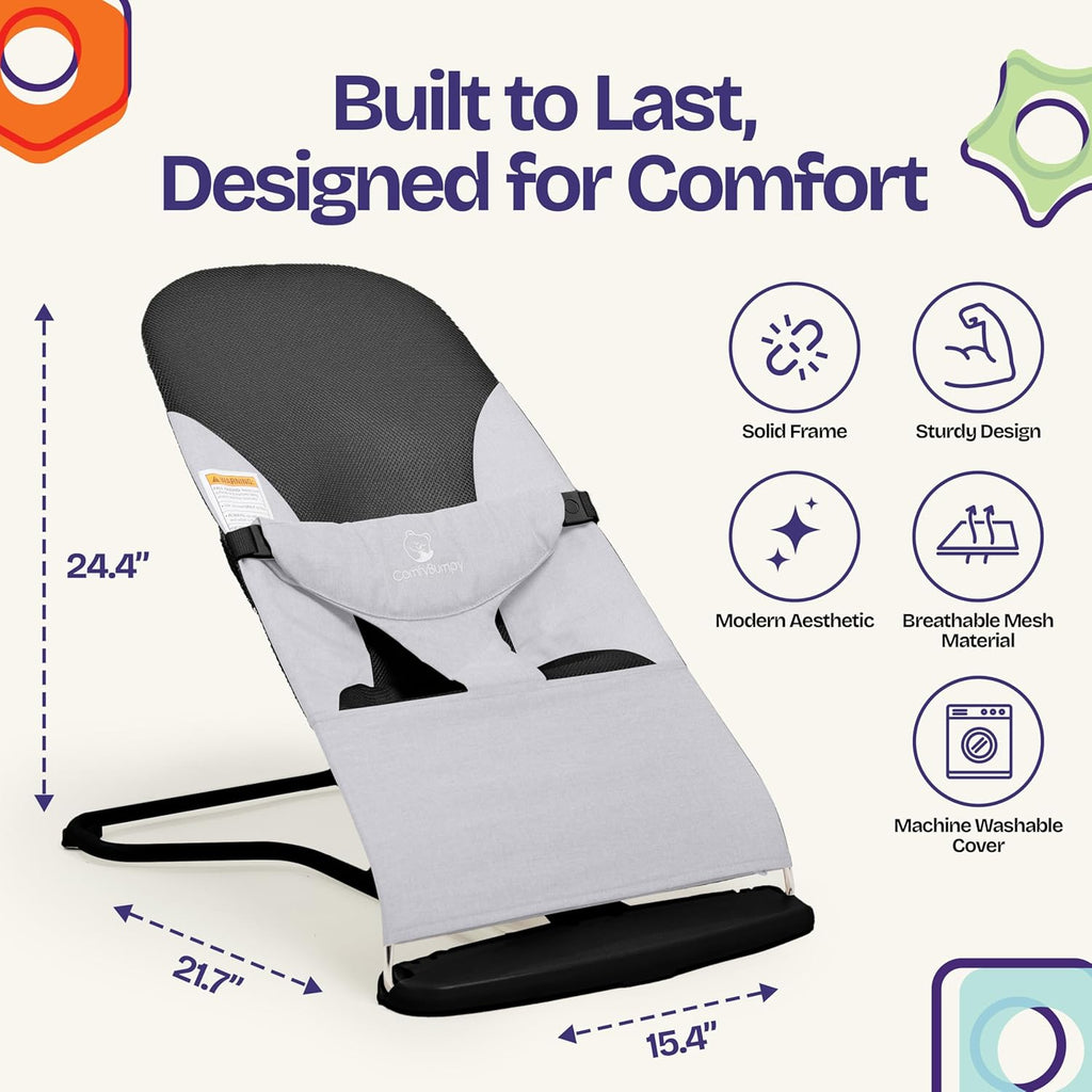 Portable Baby Bouncer, Organic Cotton, Position Recline