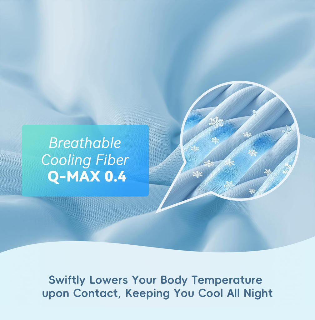Cooling Comforter Queen Size - Blue Lightweight Summer Cooling Blanket for Hot Sleepers Night Sweats, Double-Sided