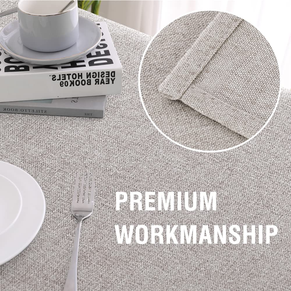 Linen Textured Tablecloth 54 x 54 Waterproof Decorative Table Cloth Spill-Proof Linen Look Cover for Party Table