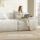 118" Modular Sectional Sofa with Ottoman, L-Shaped Boneless Couch with Deep Seat for Living Room