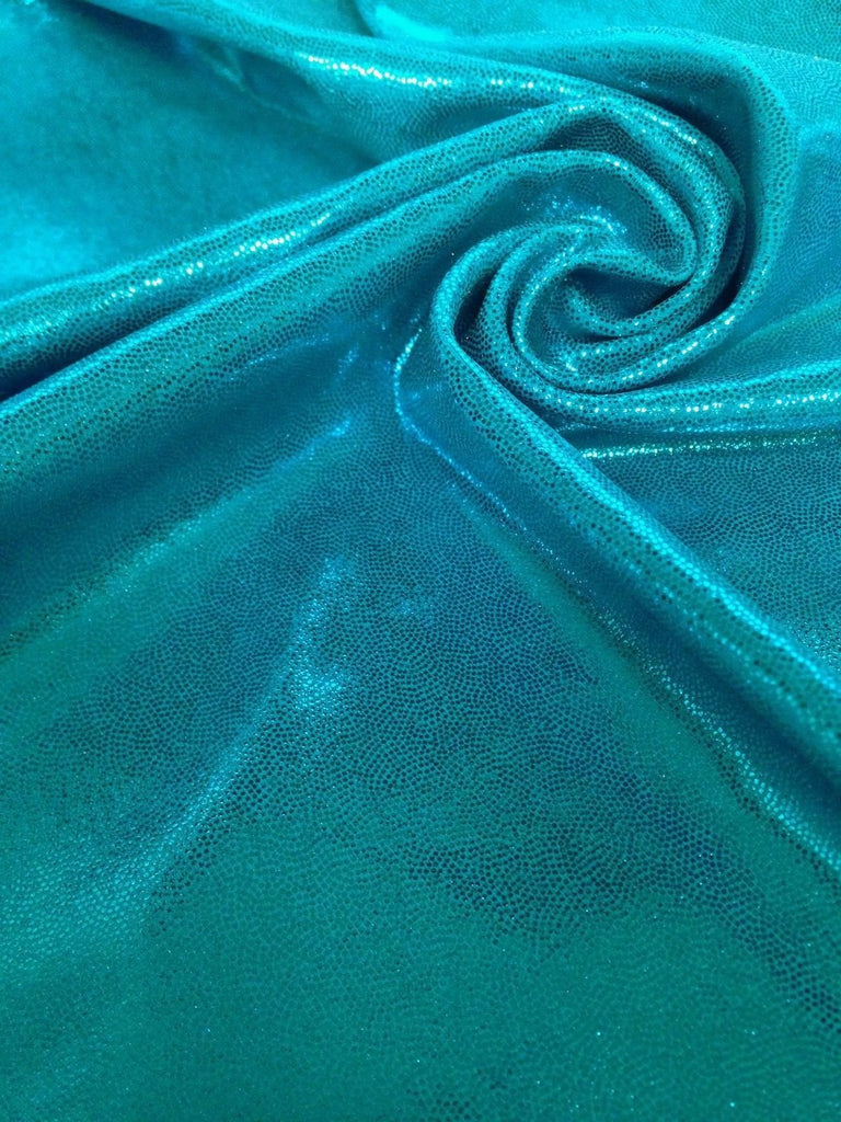 Shiny Finger Foil 4-Way Stretch Heavy Nylon Spandex Fabric (Turquoise)