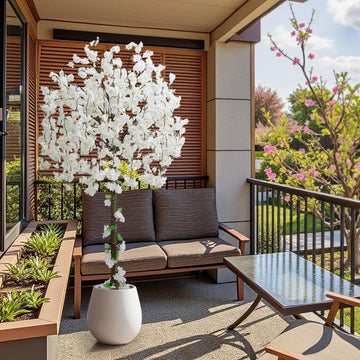 Artificial Cherry Blossom Tree, 6FT Height with 100 LED Lights, Faux Silk Plant in Pot, Wedding, Garden, Party, and