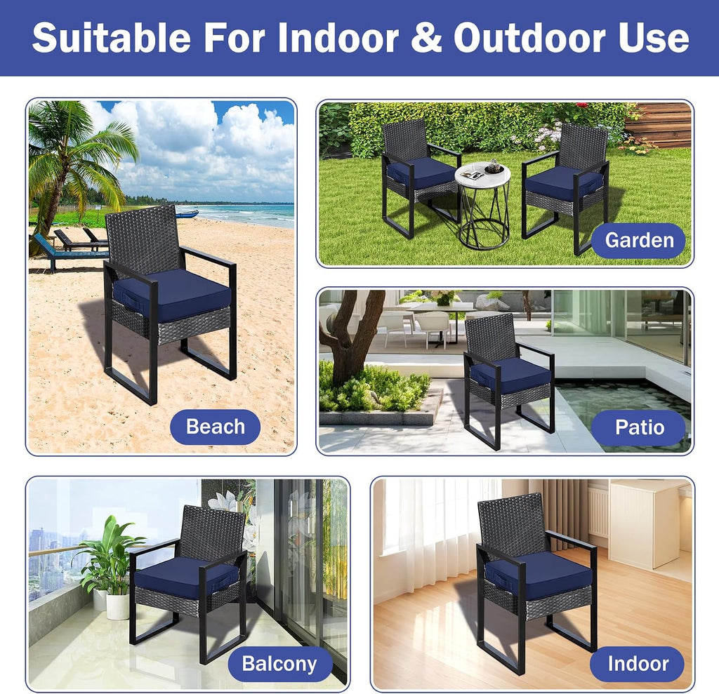 Patio Chair Cushions, 19" x 19" x 3" Outdoor Chair Cushions Set of 4, Waterproof Outdoor Cushions Furniture, Outdoors