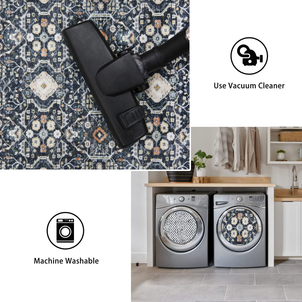 3x12 Washable Hallway Runner Rug: Oriental Long Ultra Soft Runners Kitchen Thin Stain Resistant Low Pile 12ft Carpet