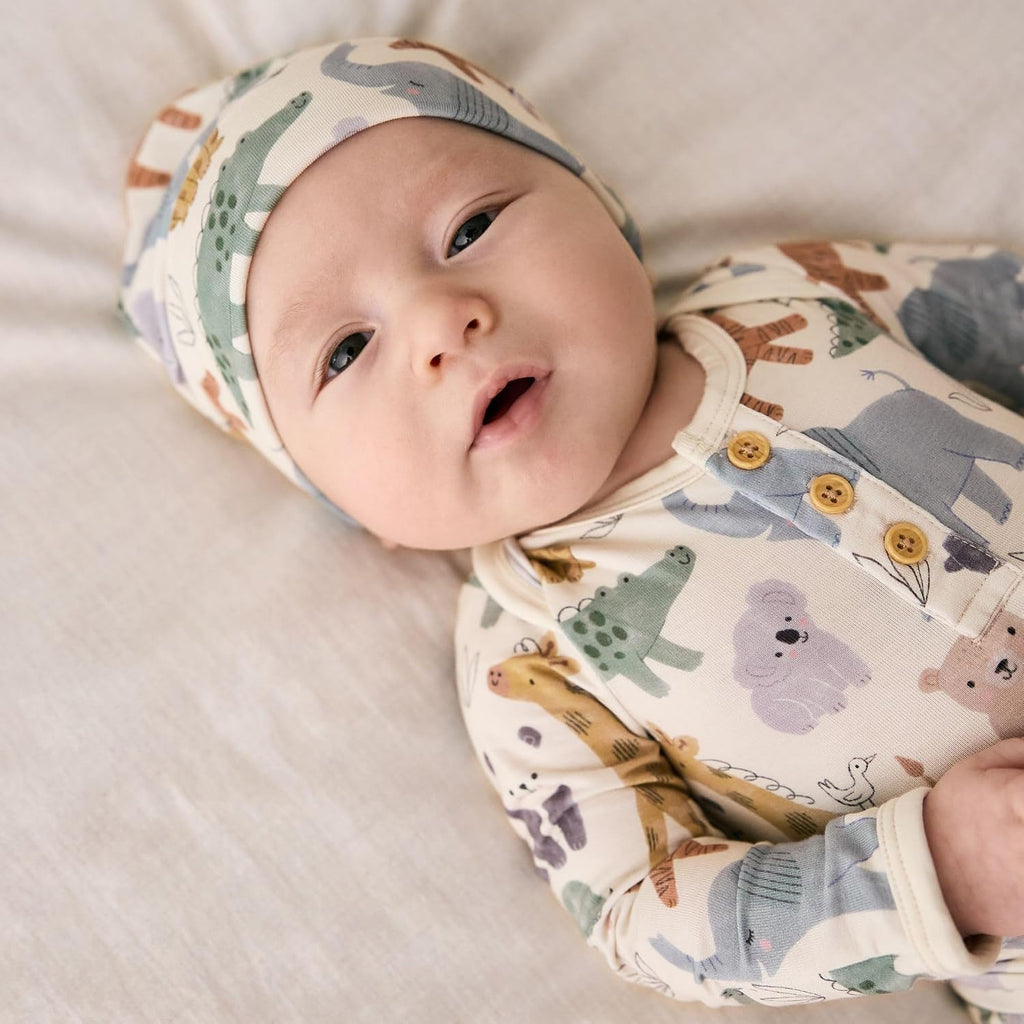 Henley Bodysuit, Soft Viscose from Bamboo Long Sleeve Bodysuit for Baby Boys & Girls, Baby Clothes