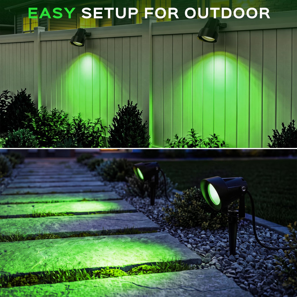 Spot Lights Outdoor, Green Landscape Spotlights for Garden 4 Pack