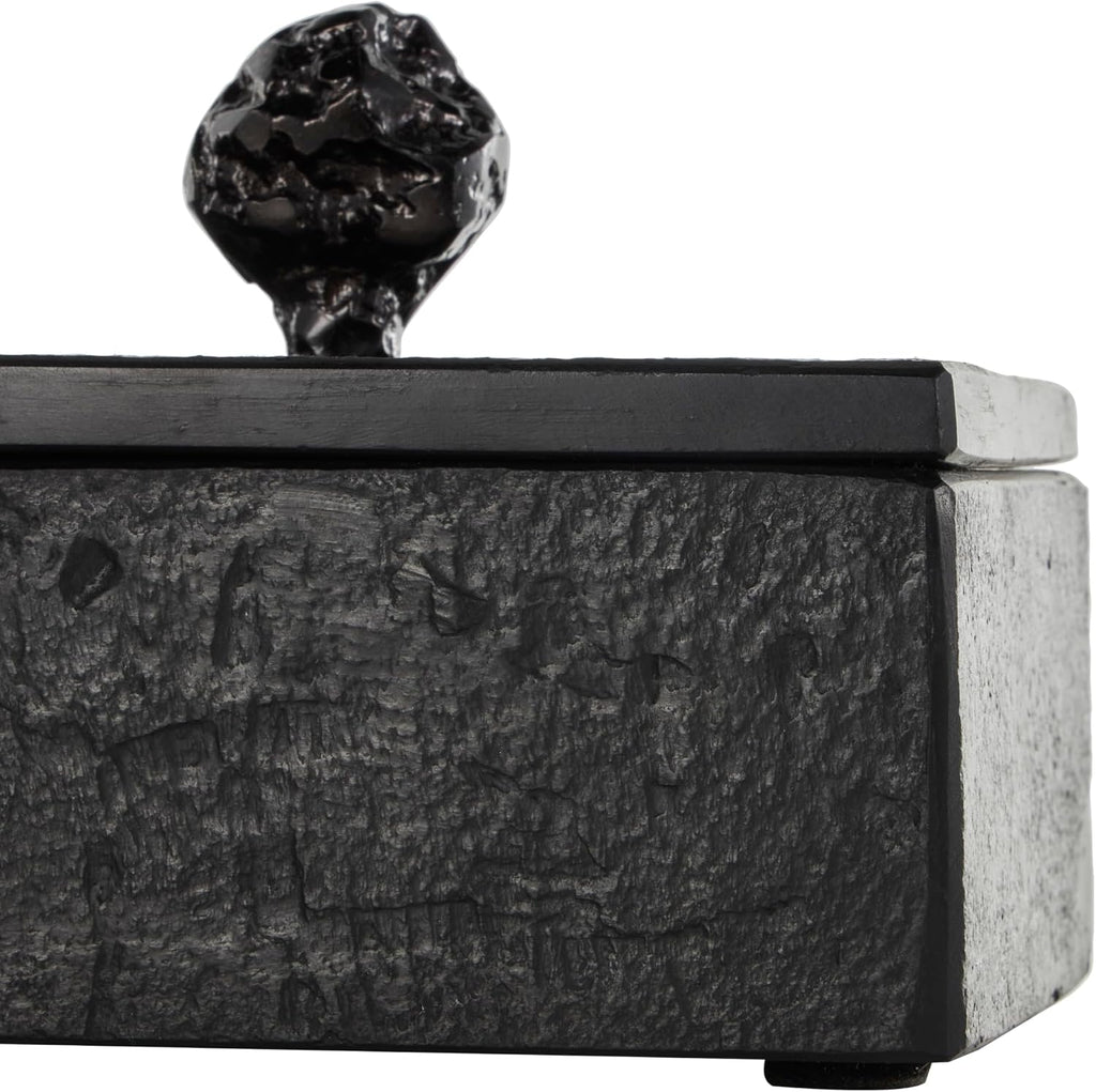 Marble Decorative Box Decorative Keepsake Boxes with Textured Aluminum Knobs Storage Boxes 9", 7", 6"W - Set of 3