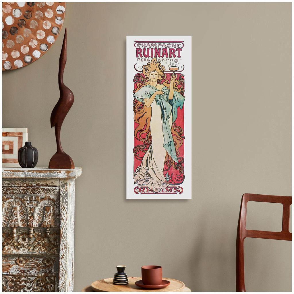 Champagne Ruinart (1896) by Alphonse Mucha wall art Decorations Giclee Print On Canvas 30x12inch