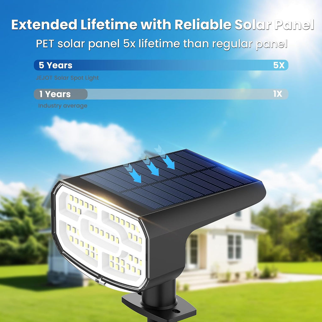 Solar Spot Lights Outdoor Waterproof,2 Pack,2 Lighting Modes Solar Spotlights, Solar Lights for Yard Garden Lawn