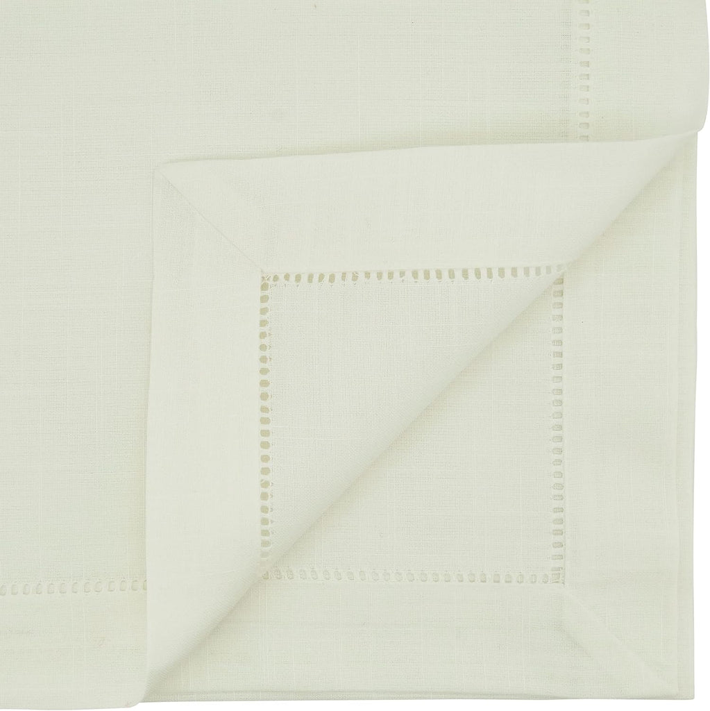 Hemstitched Border Tablecloth, Ivory, 70"x140"