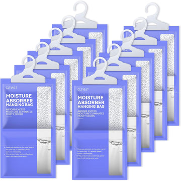 Moisture Absorbers Packets 10 Pack, Dehumidifier Bags for Closet, Unscented Hanging Humidity Absorber in Wardrobes