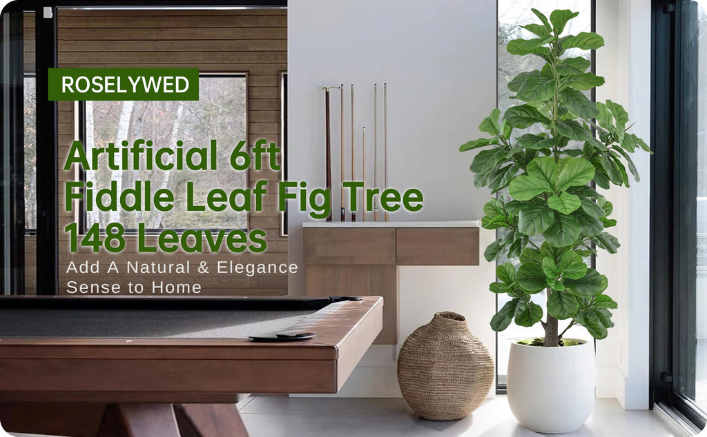 Artificial Fiddle Leaf Fig Tree 6FT with Thick 148 Leaves