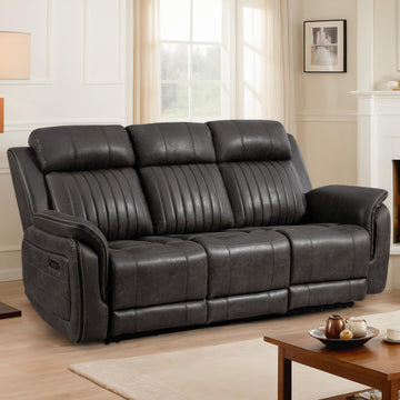 Zero Gravity Power Reclining Sofa with Adjustable Headrest, Electric Reclining Couch with USB & Type-C Ports, Power
