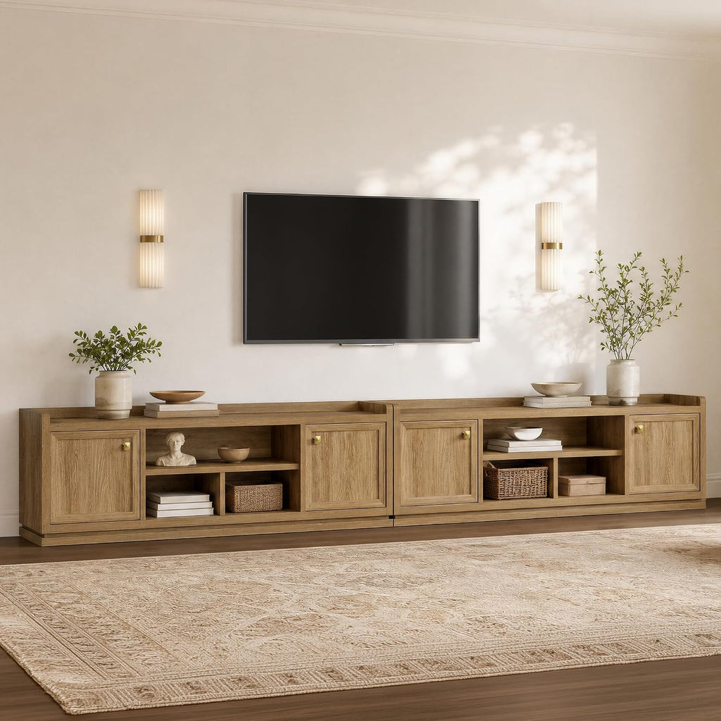 TV Stand Entertainment Center - 67" TV Console for Living Room Modern TV Stand for Bedroom, Media Console with Shelf