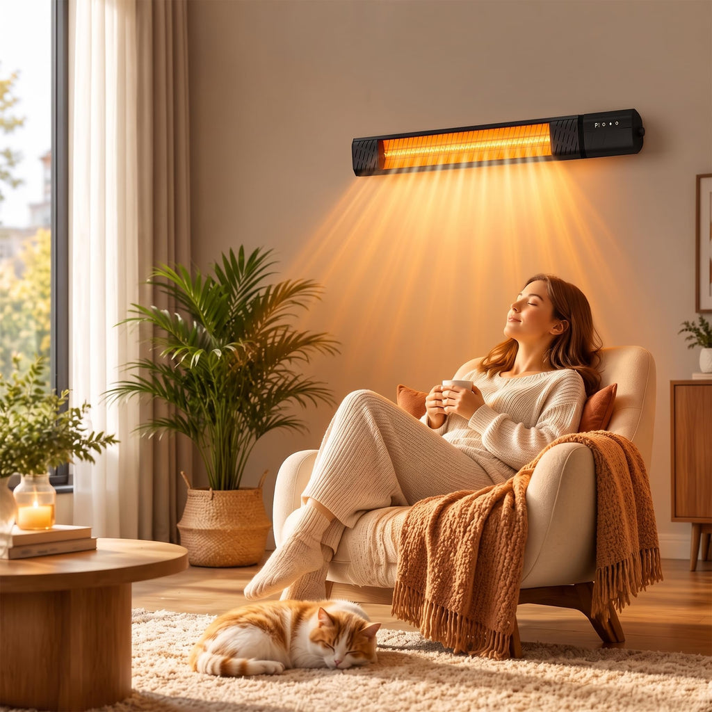 Wall Mounted Patio Heater Infrared, 1500W Outdoor Electric Heater