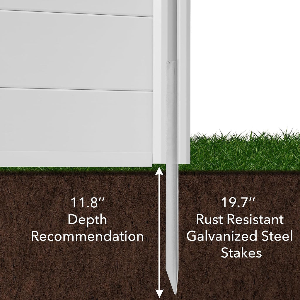 42" x 42" Privacy Screen - Outdoor Vinyl Fence Panel Enclosure for AC/Trash Bins/Pool Equipment - White