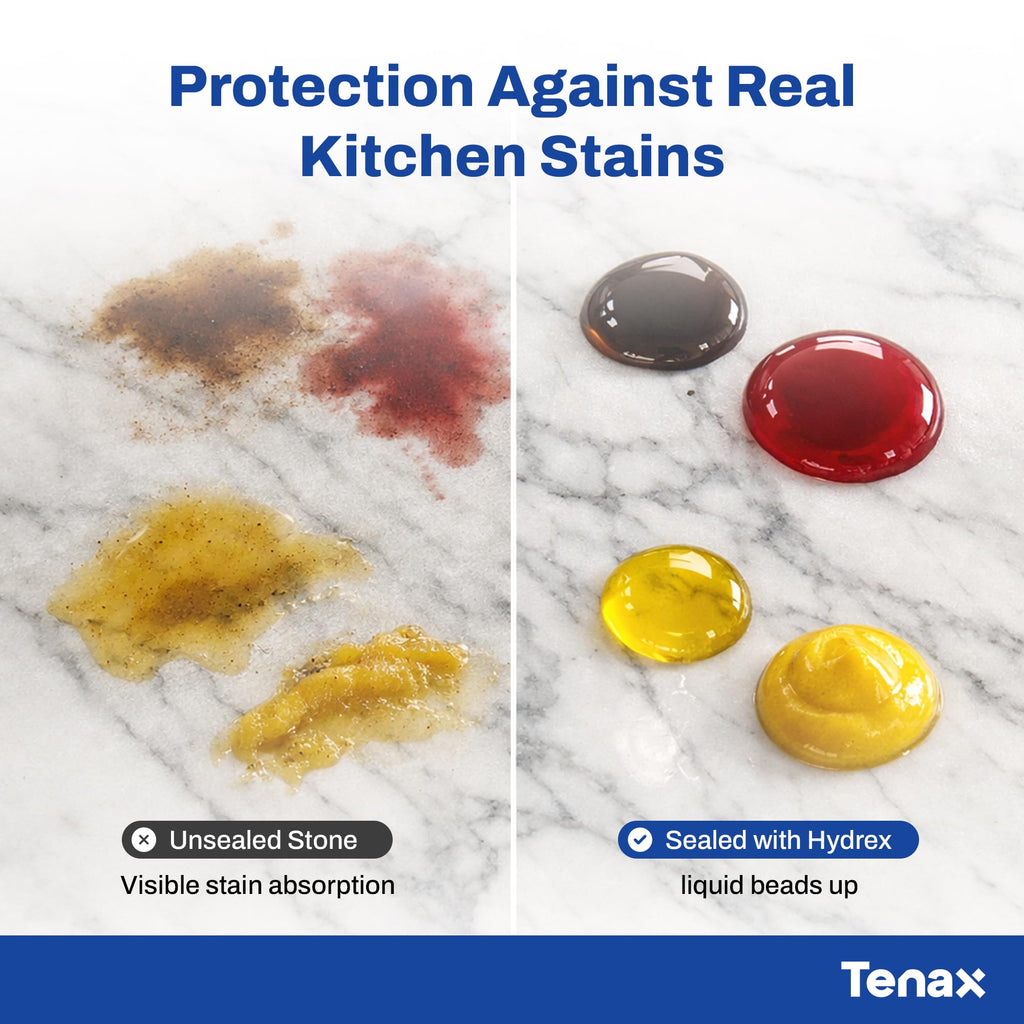 Hydrex Stone Sealer - Professional Penetrating Sealer for Granite, Marble, Natural Stone & Concrete - Stain & Water