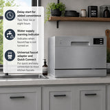 SD-2225DS Countertop Dishwasher with Delay Start & LED, Silver, Silver