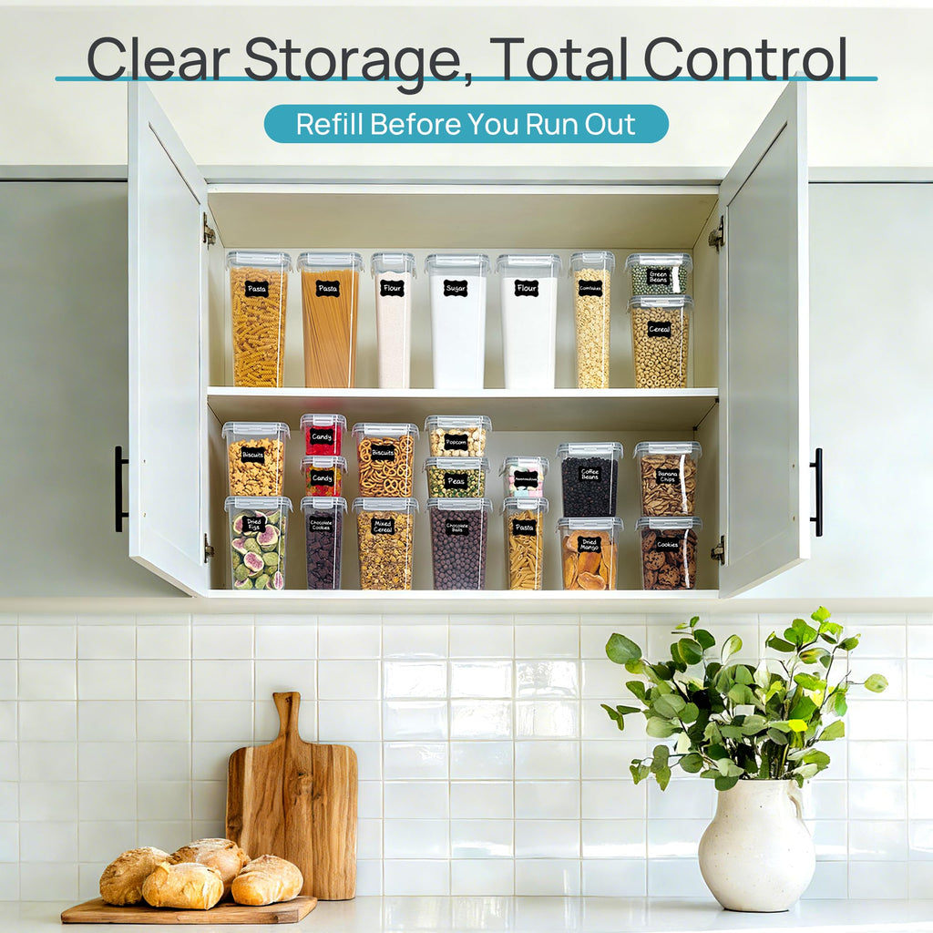 Airtight Food Storage Containers with Lids, 24 pcs, Gray
