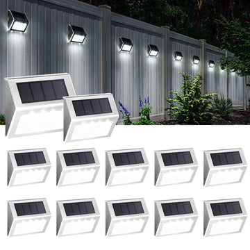 Solar Fence Lights, 12 Pack, Waterproof, Cold White