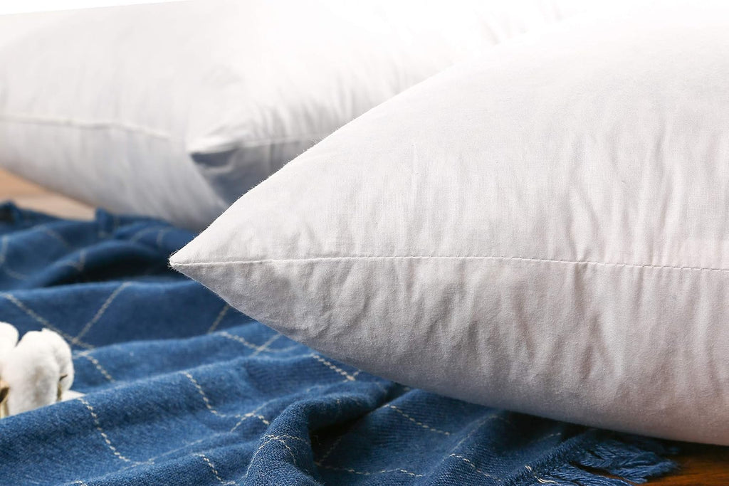 Premium Goose Down Feather Throw Pillow Inserts, 37oz High Filling Weight, 22×22, 5% Down Filling, 250 TC - Set of 2