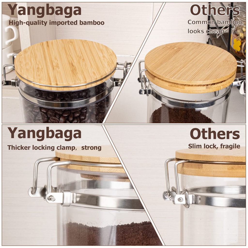Coffee Canister with Spoon, 2P 58OZ Plastics Airtight Coffee Jar