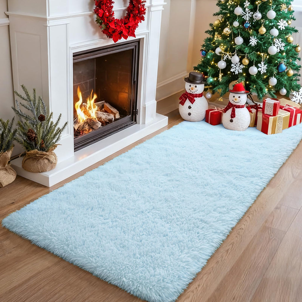Soft Fluffy Rugs Living Room, 2x6 Hallway Runner Rugs, Furry Shag Bedside Area Rug Indoor Accent Floor Carpet, Plush