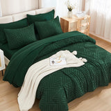 King Comforter Set 7 Pieces Dark Emerald Green