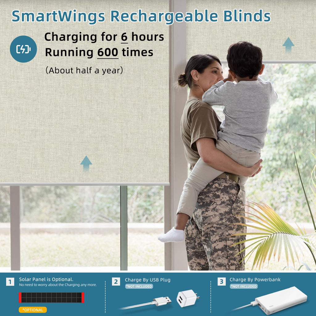 Motorized Matter Roller Window Shades, Essential Cream