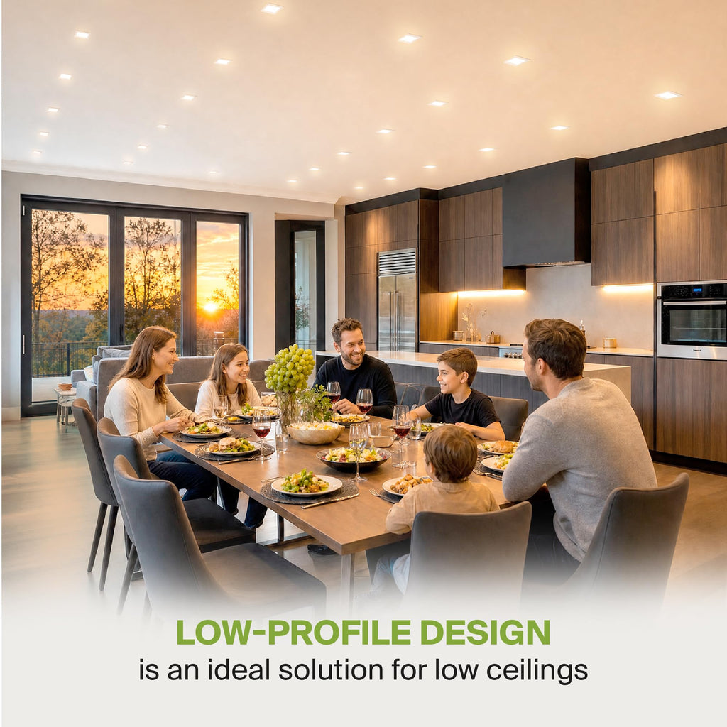 12 Pack LED Square Recessed Lighting 4 Inch, 5CCT 2700K-5000K CRI90+, Dimmable Ultra-Thin Canless Wafer Lights, IC