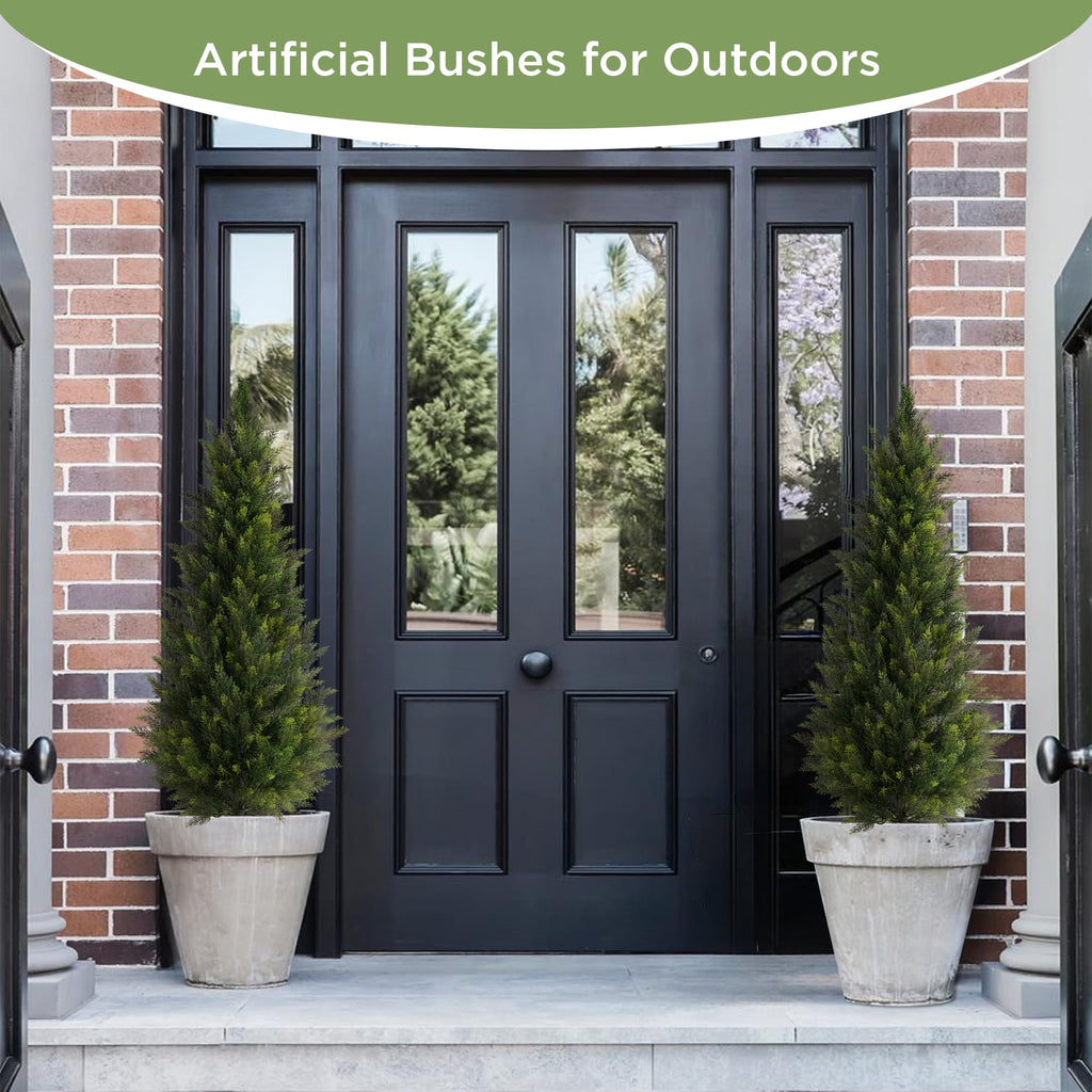 5FT UV-Resistant Artificial Cedar Trees for Front Porch Set of 2