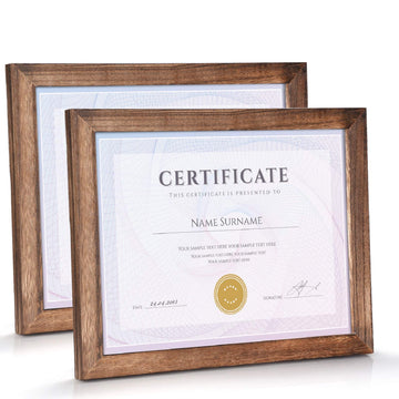 Certificate Frames 8.5 x 11 Picture Frames Diploma Frame with Stand Rustic Wood Document Frame with High Definition