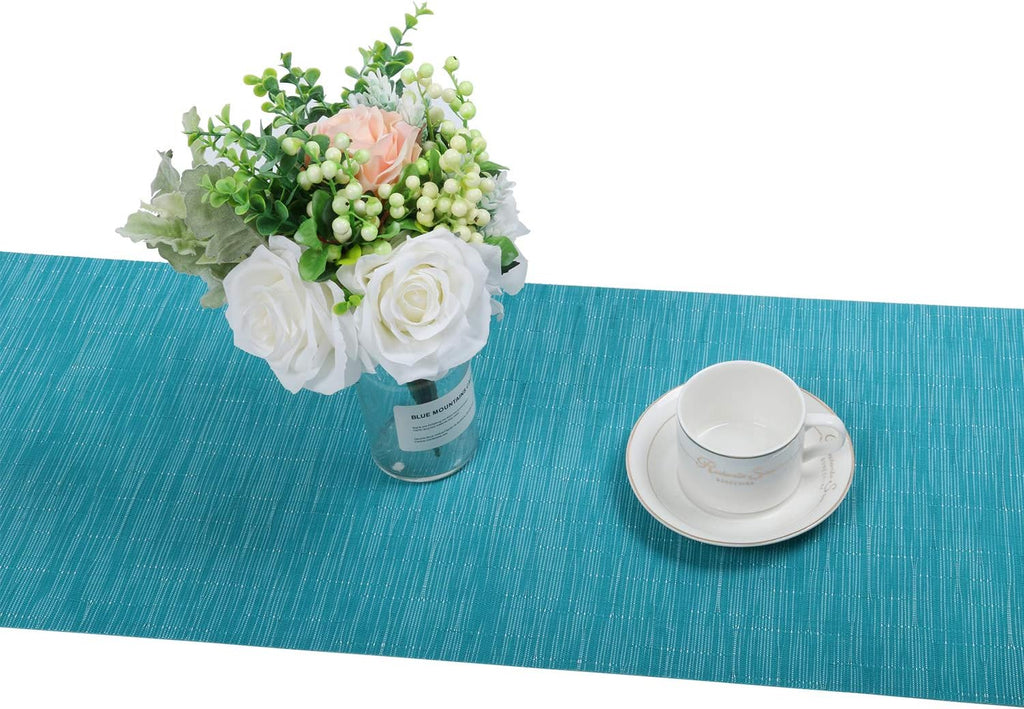 Woven Vinyl Placemats Wipe Clean Wasahble Place Mats for Dining Table Heat Resistant Non Slip Table Mats (6 - Set of 6