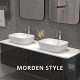 J-FAMILY 18.3'' x 13'' Bathroom Vessel Sink White Porcelain Ceramic Sink Bowl Above Counter Oval Wash Basin Vanity