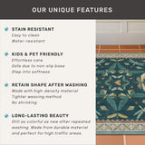 Teal 3x5 Entryway Rug - Door Rug Indoor for Large Kitchen, Living Room, Washable Low Pile Insect Déc