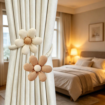 Curtain Tiebacks for Curtains 2 Pack, Decorative Curtain Holdbacks for Drapes, Handmade Tie Backs No Drilling Bedroom