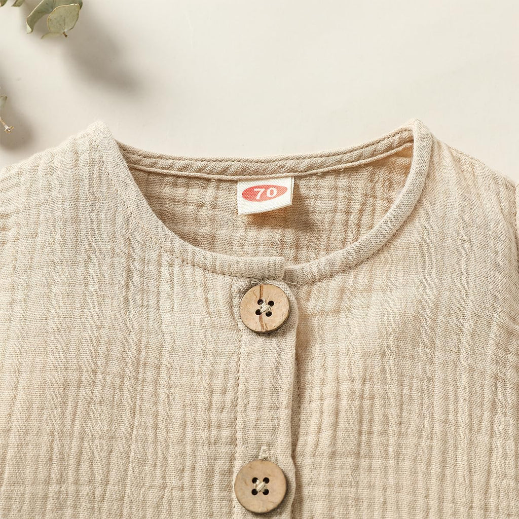 Infant Newborn Baby Boys Girls Cotton Linen Romper Summer Jumpsuit Sleeveless Overalls Clothing Set