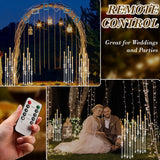 4 Set Acrylic Candelabra Centerpiece Clear Candle Holders with 20 LED Candles 5 Arm Holder for Tables with Remote