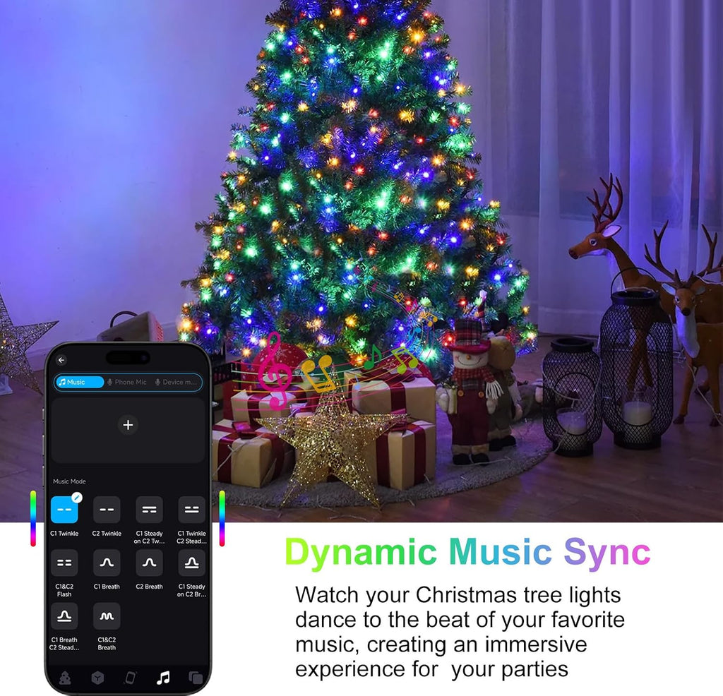 400 LEDs Christmas Tree Lights,LED Christmas Lights with 17 Light Modes ,Timer& Memory Function,Remote & APP