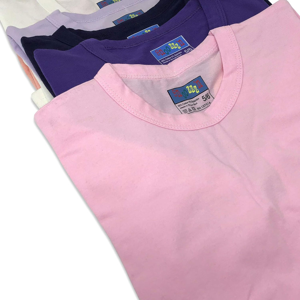 Girls/Boys/Toddler 6 Pack Athletic Performance Long Sleeve Undershirt Tops/Base Layer Cotton Stretch Shirts