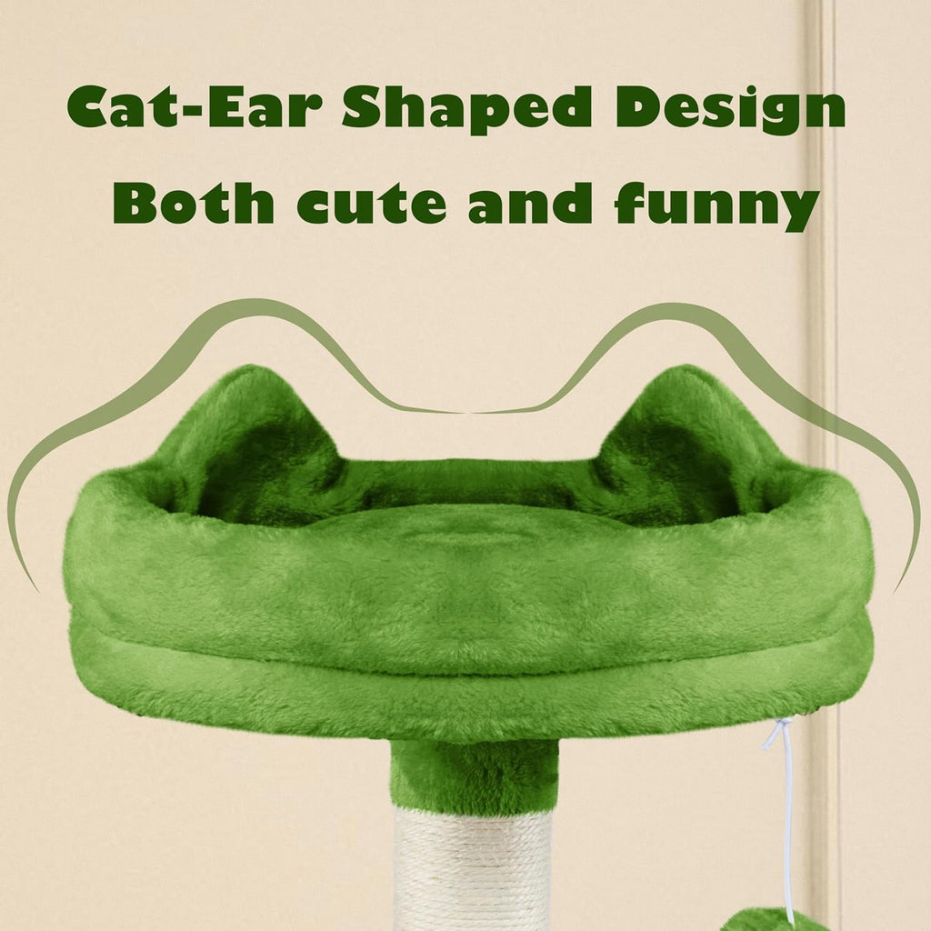 62.5inches Cat Tree Cat Tower Kitten Condo with Platform & Hammock, Scratching Posts for Kittens Pet Play House