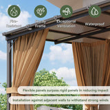 10'x12' Lean to Gazebo with Mosquito Net and Curtains, Alumi - Image 6