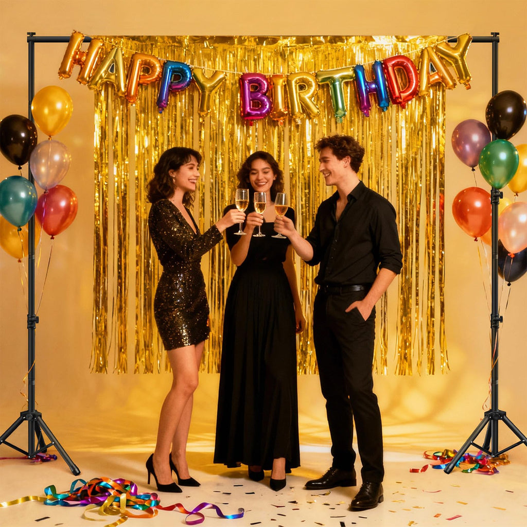 Backdrop Stand 10x7.5ft(WxH), Portable Adjustable Photo Back Drop Stand for Party, Photography, Weddings