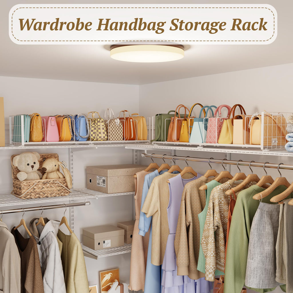 Purse Organizer for Closet, Adjustable Handbag Organizer with Shelf Dividers