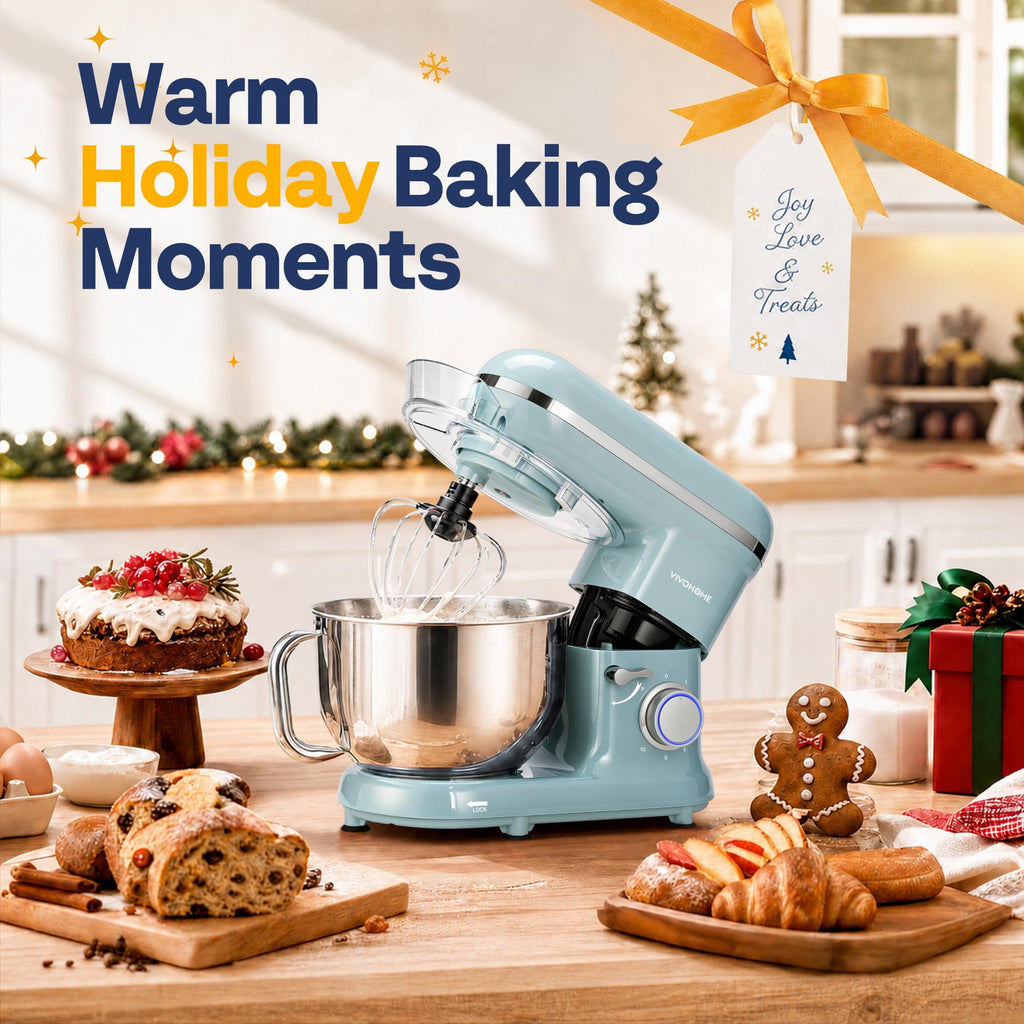 Stand Mixer, 6-Quart Tilt-Head Kitchen Mixer with Bowl, Blue