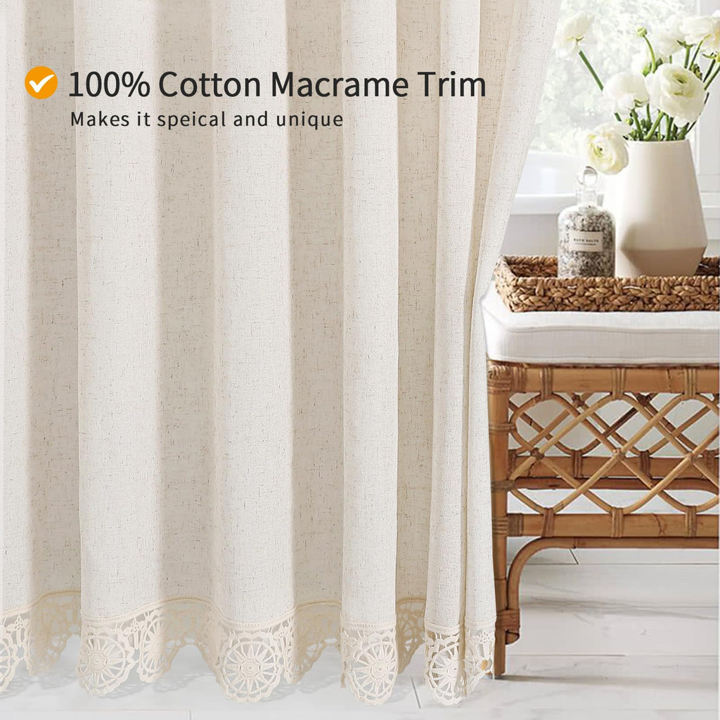 Small Stall Linen Lace Liner Set 36x72